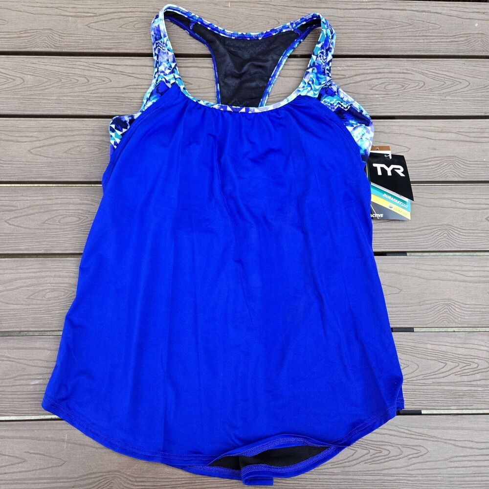 TYR Tankini Racerback Top Swim Outdoor Active Emerald Lake Womens  XS (0/2) New